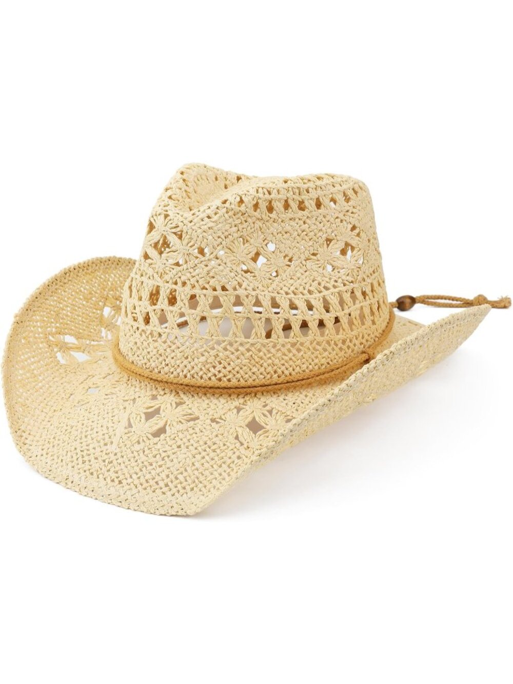 Unisex Beige Straw Wide Brim Shapeable Sun Beach Imported Cowboy Western Hat